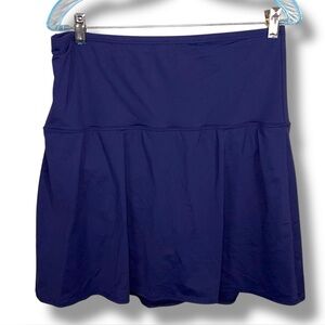 Size 16 Petite Lands End Blue Swim Bottom Skirt Surf Beach Sporty Vacation